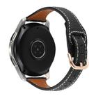 22mm T-shaped Starry Sky Style Litchi Texture Genuine Leather Watch Band(Black) - 2