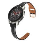 22mm T-shaped Starry Sky Style Litchi Texture Genuine Leather Watch Band(Black) - 3