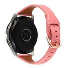 22mm T-shaped Starry Sky Style Litchi Texture Genuine Leather Watch Band(Bright Pink) - 2