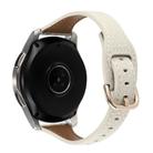 22mm T-shaped Starry Sky Style Litchi Texture Genuine Leather Watch Band(Beige) - 2