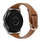 22mm T-shaped Starry Sky Style Litchi Texture Genuine Leather Watch Band(Brown) - 2
