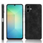 For Samsung Galaxy A06 4G Cow Pattern Sewing Back Cover Phone Case(Black) - 1