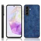 For Samsung Galaxy A36 5G Cow Pattern Sewing Back Cover Phone Case(Blue) - 1