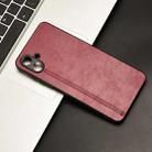 For Samsung Galaxy A06 4G Cow Pattern Sewing Card Bag Phone Case(Red) - 2