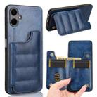 For Samsung Galaxy A06 4G Cow Pattern Sewing Card Bag Phone Case(Blue) - 1