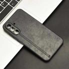 For Samsung Galaxy A36 5G Cow Pattern Sewing Card Bag Phone Case(Black) - 2