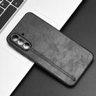 For Samsung Galaxy A56 5G Cow Pattern Sewing Card Bag Phone Case(Black) - 2