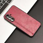 For Samsung Galaxy A56 5G Cow Pattern Sewing Card Bag Phone Case(Red) - 2