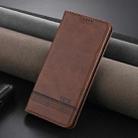 For Samsung Galaxy A16 5G AZNS Magnetic Calf Texture Flip Leather Phone Case(Dark Brown) - 2