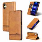 For Samsung Galaxy A06 4G AZNS Magnetic Calf Texture Flip Leather Phone Case(Light Brown) - 1