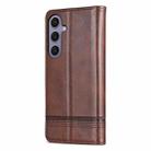 For Samsung Galaxy A56 5G AZNS Magnetic Calf Texture Flip Leather Phone Case(Dark Brown) - 3