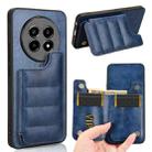 For Realme 13 Pro Cow Pattern Sewing Card Bag Phone Case(Blue) - 1