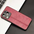 For Itel A70 Cow Pattern Sewing Back Cover Phone Case(Red) - 2