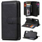 For Samsung Galaxy A10e Multifunctional Magnetic Copper Buckle Horizontal Flip Solid Color Leather Case with 10 Card Slots & Wallet & Holder & Photo Frame(Black) - 1
