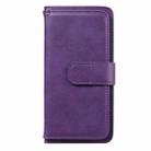 For Samsung Galaxy A10e Multifunctional Magnetic Copper Buckle Horizontal Flip Solid Color Leather Case with 10 Card Slots & Wallet & Holder & Photo Frame(Purple) - 2