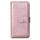 For Samsung Galaxy A10e Multifunctional Magnetic Copper Buckle Horizontal Flip Solid Color Leather Case with 10 Card Slots & Wallet & Holder & Photo Frame(Rose Gold) - 2