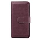 For Samsung Galaxy A20e Multifunctional Magnetic Copper Buckle Horizontal Flip Solid Color Leather Case with 10 Card Slots & Wallet & Holder & Photo Frame(Wine Red) - 2