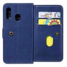 For Samsung Galaxy A20e Multifunctional Magnetic Copper Buckle Horizontal Flip Solid Color Leather Case with 10 Card Slots & Wallet & Holder & Photo Frame(Dark Blue) - 8