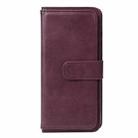 For Samsung Galaxy A21 Multifunctional Magnetic Copper Buckle Horizontal Flip Solid Color Leather Case with 10 Card Slots & Wallet & Holder & Photo Frame(Wine Red) - 2