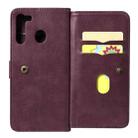 For Samsung Galaxy A21 Multifunctional Magnetic Copper Buckle Horizontal Flip Solid Color Leather Case with 10 Card Slots & Wallet & Holder & Photo Frame(Wine Red) - 8