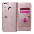 For Samsung Galaxy A21 Multifunctional Magnetic Copper Buckle Horizontal Flip Solid Color Leather Case with 10 Card Slots & Wallet & Holder & Photo Frame(Rose Gold) - 7
