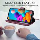 For Samsung Galaxy A21s Multifunctional Magnetic Copper Buckle Horizontal Flip Solid Color Leather Case with 10 Card Slots & Wallet & Holder & Photo Frame(Wine Red) - 3
