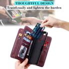 For Samsung Galaxy A21s Multifunctional Magnetic Copper Buckle Horizontal Flip Solid Color Leather Case with 10 Card Slots & Wallet & Holder & Photo Frame(Wine Red) - 5