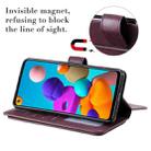 For Samsung Galaxy A21s Multifunctional Magnetic Copper Buckle Horizontal Flip Solid Color Leather Case with 10 Card Slots & Wallet & Holder & Photo Frame(Wine Red) - 6