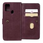 For Samsung Galaxy A21s Multifunctional Magnetic Copper Buckle Horizontal Flip Solid Color Leather Case with 10 Card Slots & Wallet & Holder & Photo Frame(Wine Red) - 8