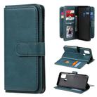 For Samsung Galaxy A21s Multifunctional Magnetic Copper Buckle Horizontal Flip Solid Color Leather Case with 10 Card Slots & Wallet & Holder & Photo Frame(Dark Green) - 1