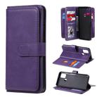 For Samsung Galaxy A21s Multifunctional Magnetic Copper Buckle Horizontal Flip Solid Color Leather Case with 10 Card Slots & Wallet & Holder & Photo Frame(Purple) - 1