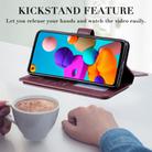 For Samsung Galaxy A21s Multifunctional Magnetic Copper Buckle Horizontal Flip Solid Color Leather Case with 10 Card Slots & Wallet & Holder & Photo Frame(Purple) - 3