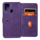 For Samsung Galaxy A21s Multifunctional Magnetic Copper Buckle Horizontal Flip Solid Color Leather Case with 10 Card Slots & Wallet & Holder & Photo Frame(Purple) - 8