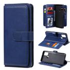 For Samsung Galaxy A21s Multifunctional Magnetic Copper Buckle Horizontal Flip Solid Color Leather Case with 10 Card Slots & Wallet & Holder & Photo Frame(Dark Blue) - 1