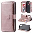 For Samsung Galaxy A21s Multifunctional Magnetic Copper Buckle Horizontal Flip Solid Color Leather Case with 10 Card Slots & Wallet & Holder & Photo Frame(Rose Gold) - 1