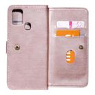 For Samsung Galaxy A21s Multifunctional Magnetic Copper Buckle Horizontal Flip Solid Color Leather Case with 10 Card Slots & Wallet & Holder & Photo Frame(Rose Gold) - 8