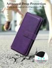 For Samsung Galaxy A31 / A315 Multifunctional Magnetic Copper Buckle Horizontal Flip Solid Color Leather Case with 10 Card Slots & Wallet & Holder & Photo Frame(Purple) - 7