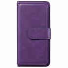 For Samsung Galaxy A40 Multifunctional Magnetic Copper Buckle Horizontal Flip Solid Color Leather Case with 10 Card Slots & Wallet & Holder & Photo Frame(Purple) - 2