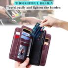 For Samsung Galaxy A40 Multifunctional Magnetic Copper Buckle Horizontal Flip Solid Color Leather Case with 10 Card Slots & Wallet & Holder & Photo Frame(Purple) - 5
