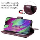 For Samsung Galaxy A40 Multifunctional Magnetic Copper Buckle Horizontal Flip Solid Color Leather Case with 10 Card Slots & Wallet & Holder & Photo Frame(Purple) - 6