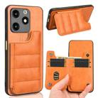 For Itel A70 Cow Pattern Sewing Card Bag Phone Case(Orange) - 1