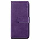 For Samsung Galaxy A50 Multifunctional Magnetic Copper Buckle Horizontal Flip Solid Color Leather Case with 10 Card Slots & Wallet & Holder & Photo Frame(Purple) - 2