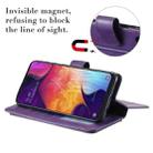For Samsung Galaxy A50 Multifunctional Magnetic Copper Buckle Horizontal Flip Solid Color Leather Case with 10 Card Slots & Wallet & Holder & Photo Frame(Purple) - 6