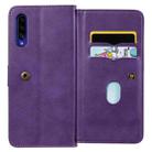 For Samsung Galaxy A50 Multifunctional Magnetic Copper Buckle Horizontal Flip Solid Color Leather Case with 10 Card Slots & Wallet & Holder & Photo Frame(Purple) - 8
