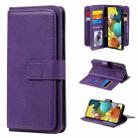 For Samsung Galaxy A51 (5G) Multifunctional Magnetic Copper Buckle Horizontal Flip Solid Color Leather Case with 10 Card Slots & Wallet & Holder & Photo Frame(Purple) - 1