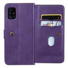 For Samsung Galaxy A51 (5G) Multifunctional Magnetic Copper Buckle Horizontal Flip Solid Color Leather Case with 10 Card Slots & Wallet & Holder & Photo Frame(Purple) - 8