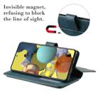 For Samsung Galaxy A51 (5G) Multifunctional Magnetic Copper Buckle Horizontal Flip Solid Color Leather Case with 10 Card Slots & Wallet & Holder & Photo Frame(Dark Blue) - 6