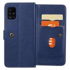 For Samsung Galaxy A51 (5G) Multifunctional Magnetic Copper Buckle Horizontal Flip Solid Color Leather Case with 10 Card Slots & Wallet & Holder & Photo Frame(Dark Blue) - 8