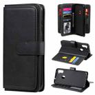 For Samsung Galaxy M11 Multifunctional Magnetic Copper Buckle Horizontal Flip Solid Color Leather Case with 10 Card Slots & Wallet & Holder & Photo Frame(Black) - 1