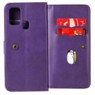 For Samsung Galaxy M31 Multifunctional Magnetic Copper Buckle Horizontal Flip Solid Color Leather Case with 10 Card Slots & Wallet & Holder & Photo Frame(Purple) - 8